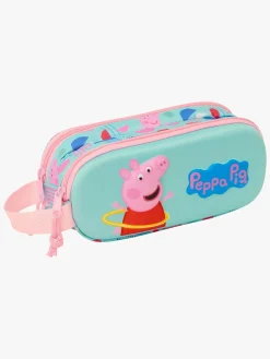 Kreativt Legetøj-PeppaPig Gurli Gris 3D Dobbelt Penalhus, Lyserød/Grøn