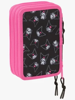 Kreativt Legetøj-HelloKitty Hello Kitty Kuromi Penalhus med 3 Rum, Lyserød/sort