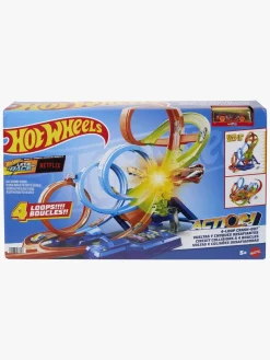 Legetøjsbiler & -Fartøjer-HotWheels Hot Wheels Action 4-Loop Crash Out Racerbane