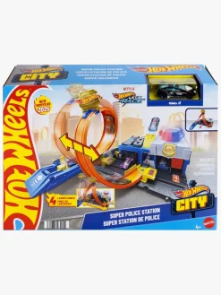 Legetøjsbiler & -Fartøjer-HotWheels Hot Wheels City Super Politistation Racerbane