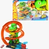 Legetøjsbiler & -Fartøjer-HotWheels Hot Wheels City T-Rex Brandstation Racerbane