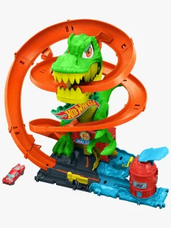 Legetøjsbiler & -Fartøjer-HotWheels Hot Wheels City T-Rex Brandstation Racerbane