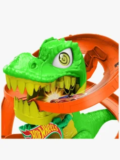 Legetøjsbiler & -Fartøjer-HotWheels Hot Wheels City T-Rex Brandstation Racerbane