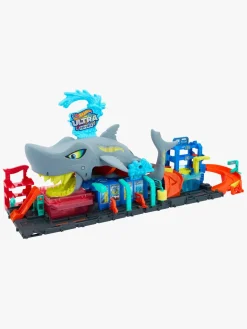 Legetøjsbiler & -Fartøjer-HotWheels Hot Wheels City Ultra Shark Car Wash Racerbane