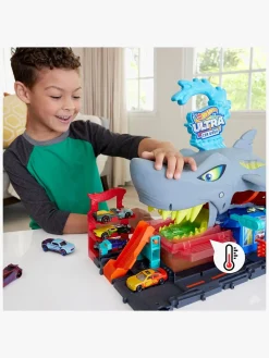 Legetøjsbiler & -Fartøjer-HotWheels Hot Wheels City Ultra Shark Car Wash Racerbane