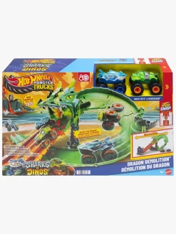 Legetøjsbiler & -Fartøjer-HotWheels Hot Wheels Monster Trucks Dragon Destruction Racerbane
