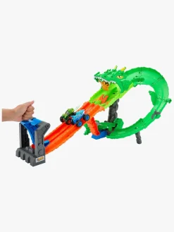 Legetøjsbiler & -Fartøjer-HotWheels Hot Wheels Monster Trucks Dragon Destruction Racerbane