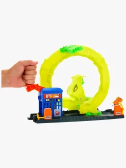 Legetøjsbiler & -Fartøjer-HotWheels Hot Wheels Stunt Tracks Corkscrew Jump Champion Legesæt