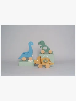 Trælegetøj-JaBaDaBaDo Dino Rulledyr med Kuglelabyrint