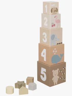 Babylegetøj-JaBaDaBaDo Stabelbar Terninger Natur