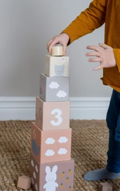 Babylegetøj-JaBaDaBaDo Stabelbar Terninger Natur