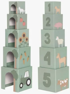 Babylegetøj-JaBaDaBaDo Stableklodser med Bondegårdsdyr