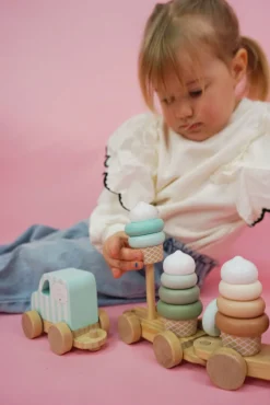 Trælegetøj-JaBaDaBaDo Tog med Klodser, Is