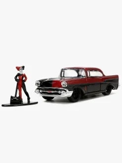 Legetøjsbiler & -Fartøjer|Legetøjsfigurer-JadaToys Jada Toys DC Comics Bil med Figur Harley Quinn & 1957 Chevy Bel Air 1:32 Sort/Rød