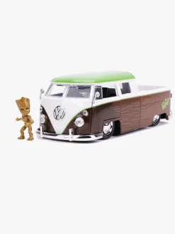 Legetøjsbiler & -Fartøjer|Legetøjsfigurer-JadaToys Jada Toys Marvel Bil med Figur Groot & Volkswagen Kombi Pickup 1:24 Flerfarvet