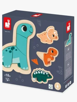 Spil & Puslespil-Janod 4 Progressive Puslespil Dinosaurer 14 Brikker