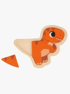 Spil & Puslespil-Janod 4 Progressive Puslespil Dinosaurer 14 Brikker