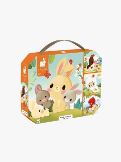 Spil & Puslespil-Janod Bondegårdsdyr Puslespil med Progressiv Sværhedsgrad 4-i-1 43 Brikker Flerfarvet