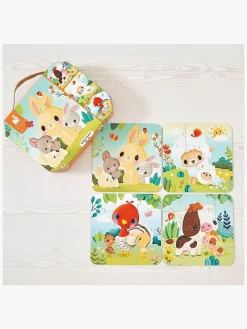 Spil & Puslespil-Janod Bondegårdsdyr Puslespil med Progressiv Sværhedsgrad 4-i-1 43 Brikker Flerfarvet