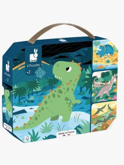 Spil & Puslespil-Janod Dinosaur Puslespil med Progressiv Sværhedsgrad 4-i-1 43 Brikker Flerfarvet