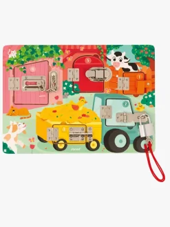 Spil & Puslespil-Janod Låsebræt Bondegård