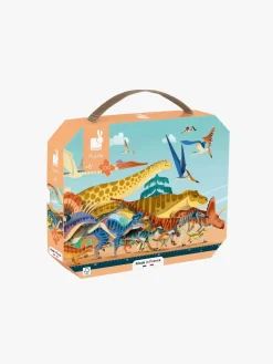 Spil & Puslespil-Janod Panorama Dinosaur Puslespil 100 Brikker