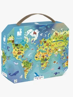 Spil & Puslespil-Janod Puslespil Verdenskort 100 Brikker