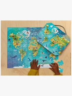 Spil & Puslespil-Janod Puslespil Verdenskort 100 Brikker