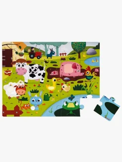 Spil & Puslespil-Janod Tactile Puslespil Bondegårdsdyr 20 Dele Flerfarvet