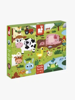 Spil & Puslespil-Janod Tactile Puslespil Bondegårdsdyr 20 Dele Flerfarvet