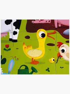 Spil & Puslespil-Janod Tactile Puslespil Bondegårdsdyr 20 Dele Flerfarvet