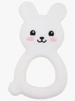 Babylegetøj-Jellystone Designs  Kanin Bidering Silikone, Hvid Flerfarvet