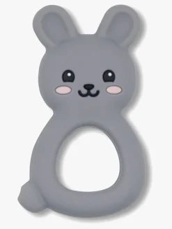 Babylegetøj-Jellystone Designs  Kanin Bidering Silikone, Lysegrå Flerfarvet