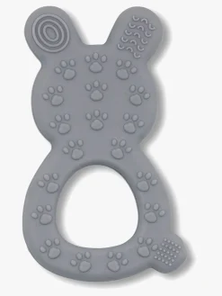 Babylegetøj-Jellystone Designs  Kanin Bidering Silikone, Lysegrå Flerfarvet