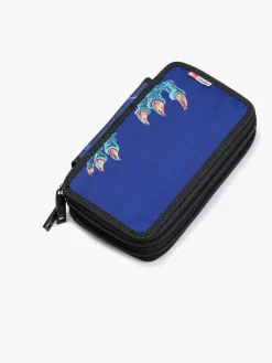 Kreativt Legetøj-Jeva Two-Zip Penalhus, Dinosaur Blå