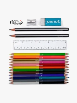 Kreativt Legetøj-Jeva Two-Zip Penalhus, Dinosaur Blå