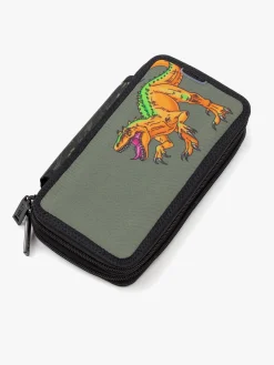 Kreativt Legetøj-Jeva Two-Zip Penalhus, Incognito Grøn/Orange