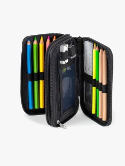 Kreativt Legetøj-Jeva Two-Zip Penalhus, Incognito Grøn/Orange