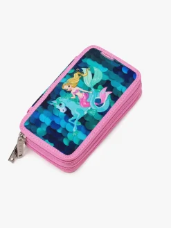 Kreativt Legetøj-Jeva Two-Zip Penalhus, Mermazing Blå