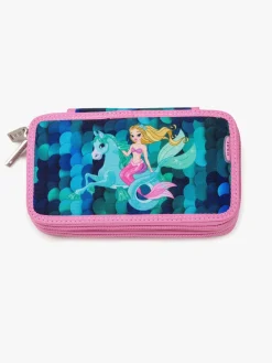 Kreativt Legetøj-Jeva Two-Zip Penalhus, Mermazing Blå