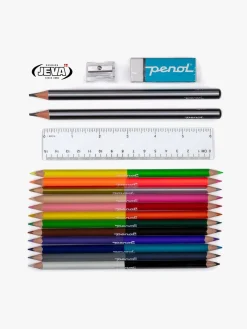 Kreativt Legetøj-Jeva Two-Zip Penalhus, Rainbow Mermaid Lilla