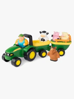 Legetøjsbiler & -Fartøjer-JohnDeere John Deere Dyr Lyde Traktor med Bondegårdsdyr