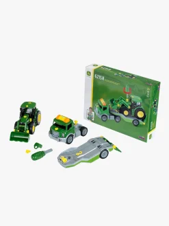 Legetøjsbiler & -Fartøjer-JohnDeere John Deere 6215R Traktor med Transportvogn 1:24
