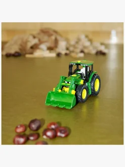 Legetøjsbiler & -Fartøjer-JohnDeere John Deere 6215R Traktor med Transportvogn 1:24