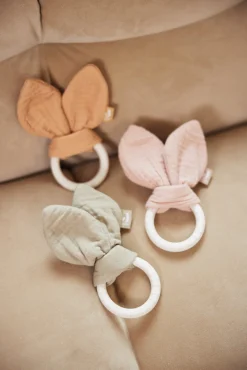 Babylegetøj-Jollein Bunny Ears Bidering, Moonstone Beige