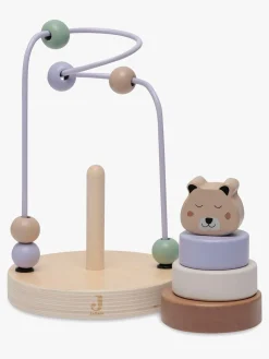 Trælegetøj-Jollein Kuglelabyrint, Cheetah Grøn/Lilla/Brun/Beige