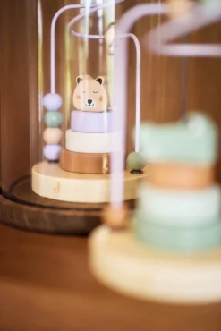 Trælegetøj-Jollein Kuglelabyrint, Cheetah Grøn/Lilla/Brun/Beige