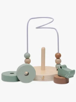 Trælegetøj-Jollein Kuglelabyrint, Croco Grøn/Lilla/Brun