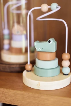 Trælegetøj-Jollein Kuglelabyrint, Croco Grøn/Lilla/Brun