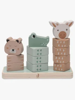 Babylegetøj-Jollein Stablelegetøj, Jungle Jambo Grøn/Lyserød/Beige